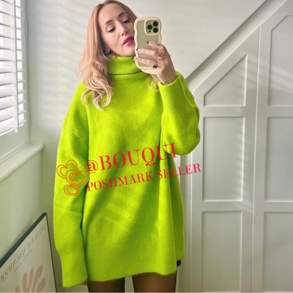 NWT ZARA HIGH NECK OVERSIZED KNIT TURTLENECK SWEATER